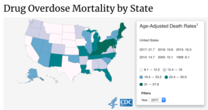 Drug Overdose Deaths By State | Find Addiction Rehabs | Chart from the CDC detailing drug overdose deaths by state