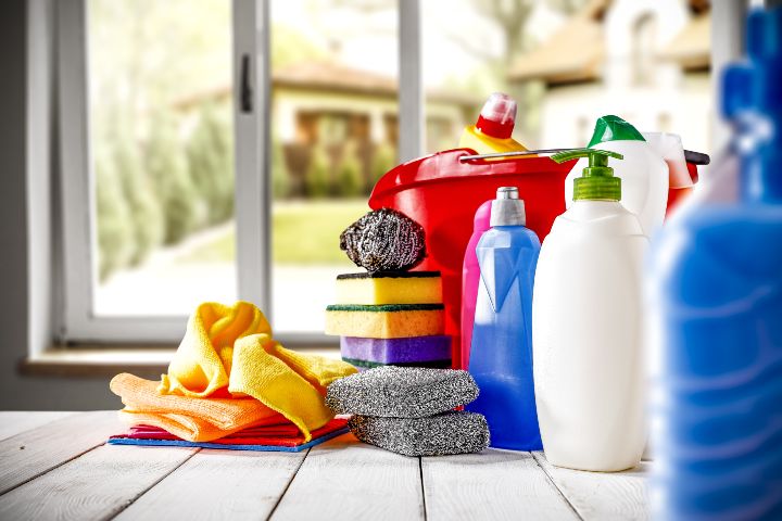 Image of household cleaners and solvents often used by individuals to get high
