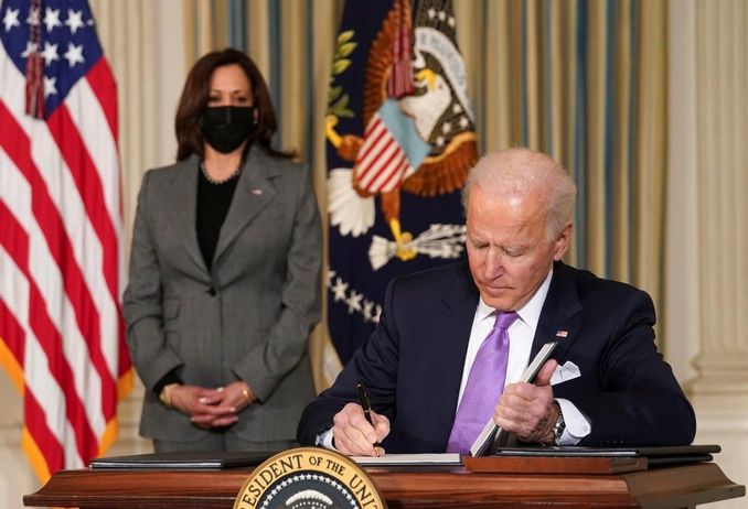 President Joseph Biden signs a bill at White house, with intention of ending opioid epidemic