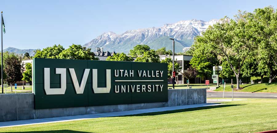 Educating the Populace About Addiction, as shown by a picture of Utah Valley University campus