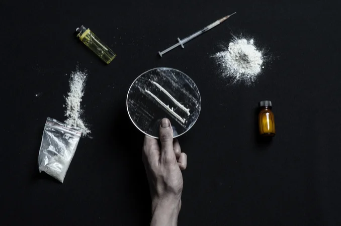 Drug and alcohol concept: cocaine