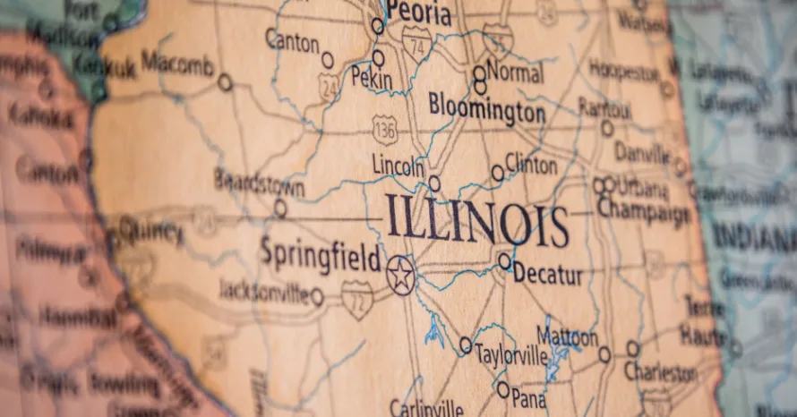 Map of Illinois, to illustrate IL addiction treatment services statewide