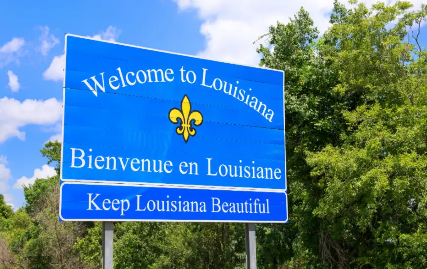 Promise of rehabs in LA shown by welcome to Louisiana signage