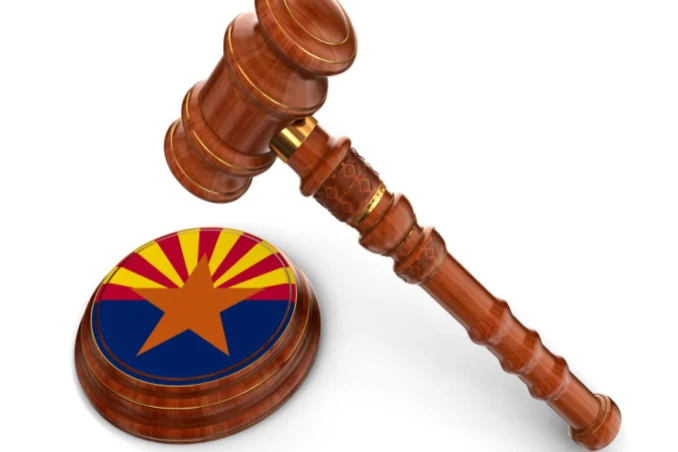 Arizona drug laws concept pic with gavel and state colors