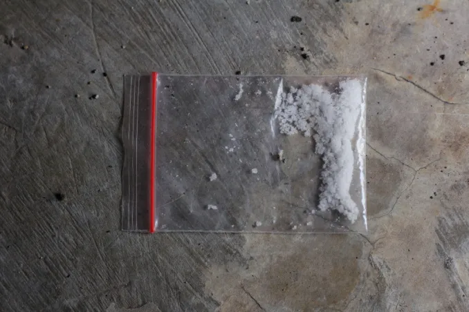 What does meth look like? A small bag of crystalline powder meth show