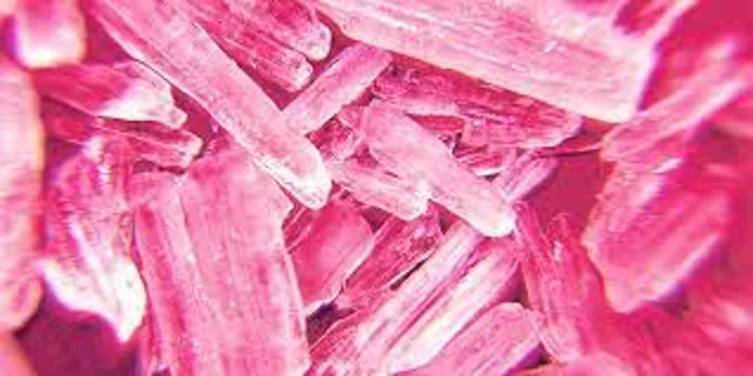Pink meth shown in close up